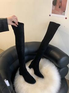 Botas de Ante hasta el Muslo para Mujer, Estilo Occidental, Novedad de 2024, Elegantes y Versátiles, Tacón Cuadrado, Punta Puntiaguda, Suela de Goma - Product Image 5