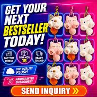 Porte-clés chat kawaii ultra-doux avec longue queue moelleuse, mousqueton coloré, breloque de sac, jouet en peluche animal mignon, cadeau pour femme, vente en gros