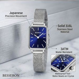 Conjunto de Moda para Mujer: Reloj de Cuarzo de Acero Inoxidable, Collar, Pulsera, Anillo, Cadena de Cristal, Esfera de Cristal y Pendientes de Aleación - Product Image 6