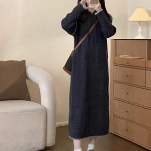 <span class=keywords><strong>Manteau</strong></span> <span class=keywords><strong>gris</strong></span> tricoté de luxe à capuche zippée et bretelles spaghetti, longueur moyenne, pour femme, automne-hiver, superbe et tendance, <span class=keywords><strong>coupe</strong></span> <span class=keywords><strong>droite</strong></span> - Product Image 1