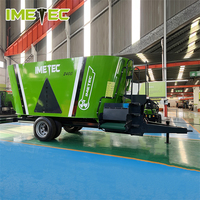 Camion mélangeur vertical à chargement automatique avec boîte de vitesses pour élevage bovin, système d'alimentation automatique du bétail à haute productivité