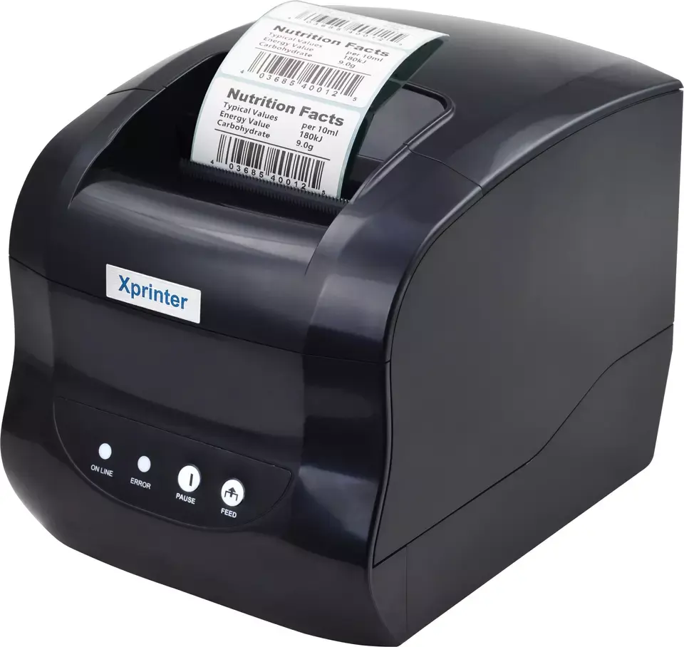 Xprinter типа «два-в-одном» для 3 дюймов этикетки штрих-кода принтер для печати наклеек для тегов печать билета черный XP-365B термальный принтер для печати этикеток