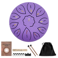 Tongue 6 Inch 11 Tones Number Design Hand Disc Percussion Instruments Upgraded Stainless Steel Non-Slip for Beginner Adult Kids