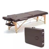 Table de massage portable en bois à 2 sections pour salon de beauté, vente en gros d'usine, table de massage pour spa et extensions de cils