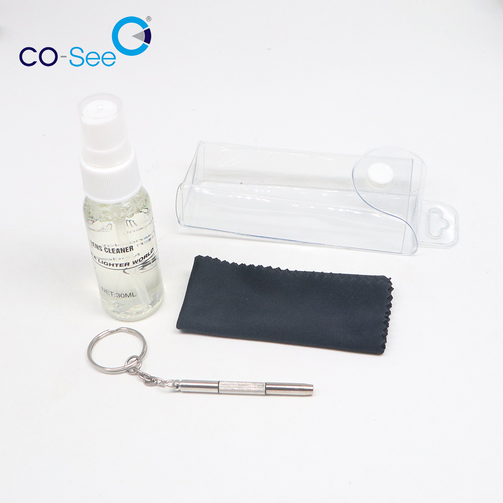 Набор для очистки линз, 1 унция, спрей для очистки очков с салфеткой из микрофибры, отвертка безопасна для линз с покрытием AR/всех линз