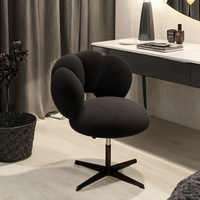 Chaise de maquillage moderne haut de gamme tabouret de coiffeuse de Style crème avec chaise à ongles rotative en tissu de laine d'agneau pour filles de chambre à coucher