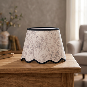 Vintage Floral Printed Linen <b>Lampshade</b> with Scalloped Edge <b>for</b> Home Decor - Product Image 5