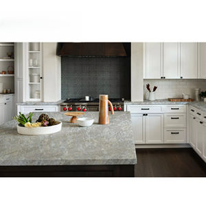 หินควอตซ์เทียมสีเทาแบบยืดหยุ่นสำหรับทำเคาน์เตอร์ หินควอตซ์ลายปลา หินควอตซ์สีเทาสำหรับทำเคาน์เตอร์ - Product Image 2