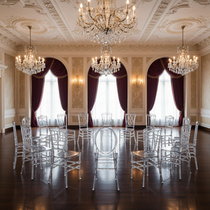 Chaise <span class=keywords><strong>de</strong></span> jardin et <span class=keywords><strong>de</strong></span> banquet Chiavari en résine acrylique transparente empilable, idéale pour les mariages et événements – Offre spéciale - Product Image 6