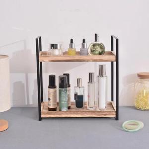 Wooden Storage Rack 2 Tier For Bathroom Toiletries Kitchen Spice Organizer <b>Desktop</b> Display <b>Shelf</b> - Product Image 2