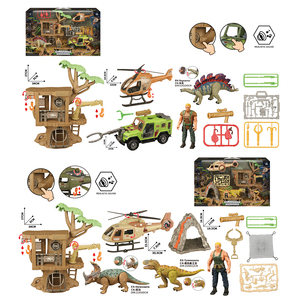 Jouet <span class=keywords><strong>de</strong></span> jeu d'imitation avec figurines <span class=keywords><strong>de</strong></span> dinosaures en plastique mobiles et arbres, pour la <span class=keywords><strong>chasse</strong></span> à l'homme et aux voitures - Product Image 6