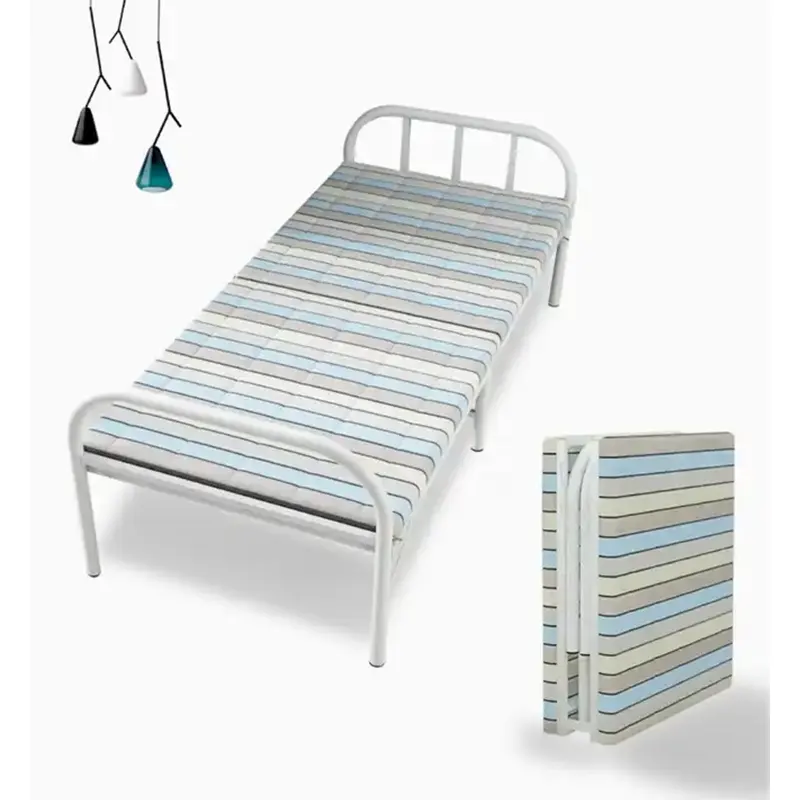 Heavy-duty factory double deck bed sofa folding iron pipes cheap removable apartment hotel single bed