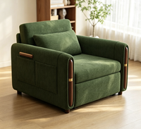 Canapé-lit double usage pliable inclinable moderne en métal avec rangement pour salon, petit appartement, chambre multifonctionnelle, hôtel