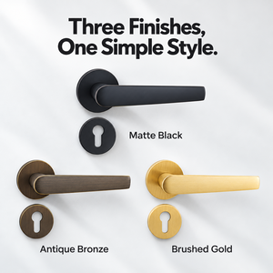 SSR Nordic Satin Brass Door Lever <b>Handles</b> <b>Copper</b> Interior Door <b>Handle</b> Simple Modern Door <b>Handle</b> With Lock for Interior - Product Image 2