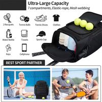 Sac à dos de tennis et de badminton tendance, léger, grand format, avec fermetures éclair antidérapantes, imperméable, unisexe
