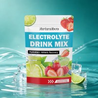Poudre de boisson électrolytique saveur fraise-citron vert, poudre d'hydratation et de récupération, 20 sachets, ingrédients de haute qualité