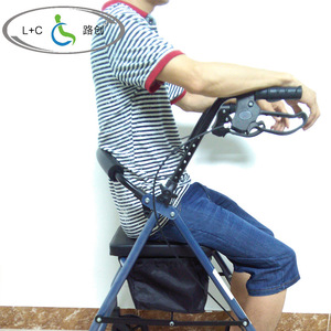 Lutron <b>Rollator</b> <b>Walker</b> 6 Inch Wheels Foldable Sturdy Walking Aid For Elderly Grocery Shopping - Product Image 5