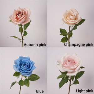 Nueva Llegada, Rosa Carola Artificial de Tacto Real, Rosa <span class=keywords><strong>Azul</strong></span> con Sensación Húmeda al Tacto, para Decoración de Mesas de Boda - Product Image 2