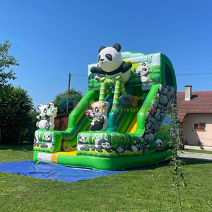 Tobogán inflable comercial de doble carril para niños, para fiestas al aire libre, con diseño de panda. - Product Image 3
