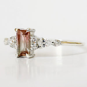 Bijoux délicats en or CZ pour femme, bague en pierre naturelle, petite couronne de Tourmaline, <span class=keywords><strong>diamant</strong></span> en argent Sterling 925, livraison gratuite - Product Image 2