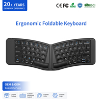 Teclado Inalámbrico Ergonómico Plegable, Ligero y Portátil, Compatible con Múltiples Sistemas y Dispositivos, Nuevo Producto de Cuero PU