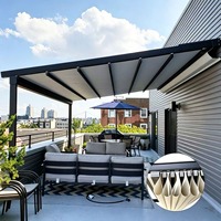 Auvent bioclimatique en aluminium de qualité supérieure, toit en PVC, ouverture par roulement, imperméable, pour l'extérieur, entrée, toit