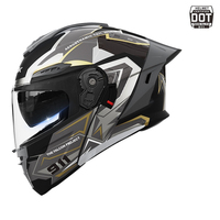 Casque de moto modulaire à double visière relevable homologué DOT en ABS avec système de ventilation 3D et aileron arrière amélioré