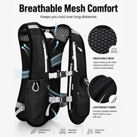 Gilet d'hydratation 5L léger, respirant, pliable, imperméable avec bouteilles d'eau, réglable pour course à pied, trail et marathon