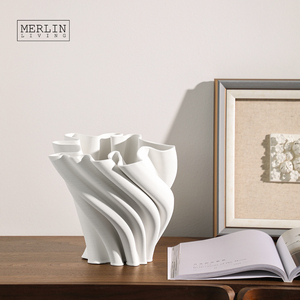 Merlin Living 3D-Druck <span class=keywords><strong>Vase</strong></span> Weiße <span class=keywords><strong>Vase</strong></span> Blume Moderne Heimdekoration Nordische <span class=keywords><strong>Vase</strong></span> Chaozhou Keramikfabrik Großhandel OEM ODM - Product Image 5
