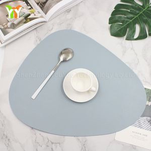 Double-Sided PU Leather Place Mats Irregular Washable <b>Placemats</b> Heat Resistant Non-Slip Place Pad - Product Image 3