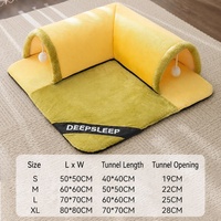 Nouveau Nid de Chat Chaleureux Automne-Hiver, Tunnel de Jeu et de Sommeil, Abri Maison, Grotte Universelle Quatre Saisons pour Chat, en Peluche Amovible et Lavable