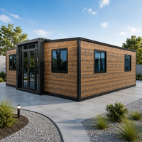 Maison conteneur modulaire préfabriquée extensible, étanche et résistante au vent, modèle 40 pieds, design moderne, conforme aux normes australiennes SAA, prête à l'emploi.