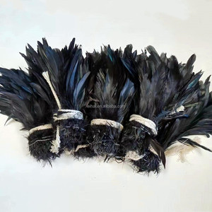 Plumes de coq noires de haute qualité de 4 à 6 pouces, en guirlande, pour la fabrication de mouches de pêche <span class=keywords><strong>et</strong></span> la décoration de costumes de carnaval Samba (vente en gros) - Product Image 3