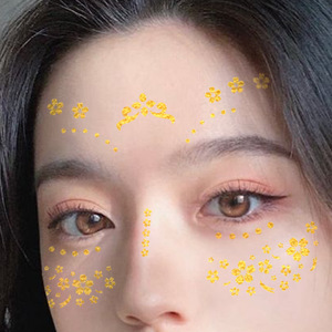 Adesivi per Trucco Jiangmei Little Stars, Effetto Lentiggini 3D, Tatuaggio Temporaneo <span class=keywords><strong>con</strong></span> Stampa Dorata per Feste in Maschera, 150x105mm, 1pz/opp - Product Image 5
