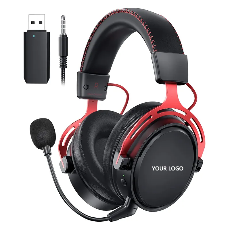 Auriculares con Logo personalizado para Gamer, cascos inalámbricos con sonido envolvente 7,1, 3,5mm, 2,4G, BT5.0, para juegos electrónicos