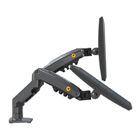 Nouveau support de bras flexible double pour 2 moniteurs, support de bureau pour écrans d'ordinateur jusqu'à ordinateur portable, réglable, double ressort à gaz LCD