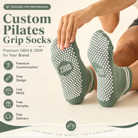 Chaussettes de yoga en coton tricoté pour femmes, antidérapantes, respirantes, pour yoga et pilates, avec logo personnalisé sur la semelle, chaussettes à grip