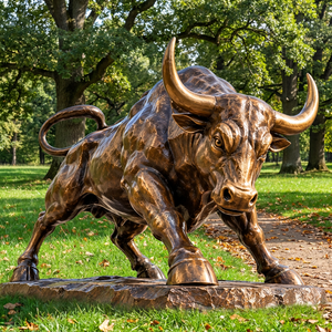 Estatua de Toro de Cobre y Bronce Grande Personalizada para Decoración de Jardín o Parque al Aire Libre, Estilo <span class=keywords><strong>Chicago</strong></span> - Product Image 2
