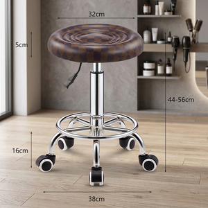 Tabouret pivotant hydraulique réglable en hauteur avec roulettes pour salon et clinique - Product Image 3