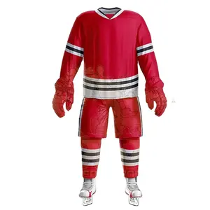 OEM 100% Polyester Team Breathable Field Ice Hockey Uniform Custom Mesh Goalie Cut Hockey Jersey Wholesale Blank Practice jersey