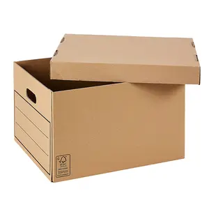 Custom Bankers File Moving Storage Kraft Paper Box Paper Packaging Box With Lid Template