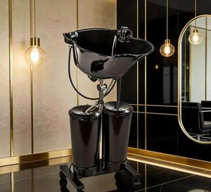 Lavacabezas Eléctrico Portátil Vertical y Móvil de Doble Cubeta, Conectado a Lavabo para Peluquería - Product Image 2