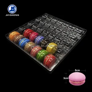 Hot Sale 35 Pcs PET PVC Macarons Packing Boxes Wholesale Chocolate Macaron Blister Inserts for Food Cake Gift Cookie Storage