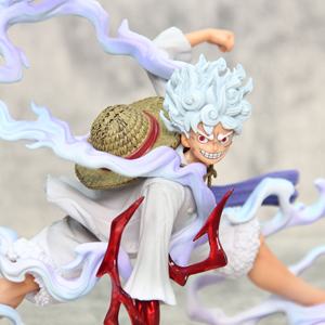New <span class=keywords><strong>Haki</strong></span> 20cm One Pieces White Hair rufy Gear 5 Anime Figure Decoration Collection Statue Model Toys - Product Image 3