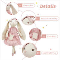 Cadeau de Noël OEM/ODM, tissu en lin très doux, coton PP, lapin en peluche brodé, jouet en peluche lapin aux longues oreilles pour Pâques