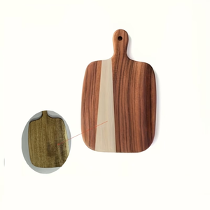 Planche à découper en bois avec poignée, grande planche à découper en bois portable pour cuisiner des aliments et des steaks, utilisée pour la préparation et le service en cuisine - Product Image 5