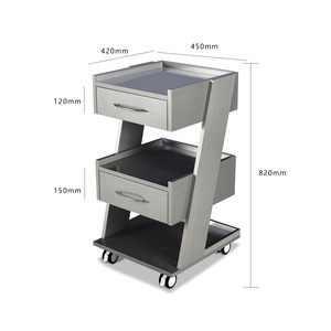 Mobile Dental <b>Side</b> Cabinet Metal Top Two <b>Drawer</b> Hospital Cabinet For Dental Clinic Use - Product Image 5