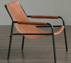 Sillón de Cuero de Diseño Danés Moderno para Proyectos Hoteleros de 5 Estrellas, Sillón de Cuero Genuino Curtido Vegetalmente para Sala de Estar - Product Image 2