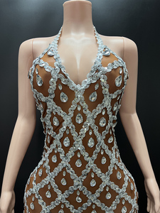 Novance Y4296时尚连衣裙2024棕色彩色舞会礼服钻石奢华女装派对俱乐部穿优雅高 - Product Image 5