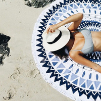 Serviette de plage ronde personnalisée de haute qualité à prix abordable, entièrement imprimée, en microfibre tissée sur mesure